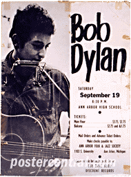 bob dylan concert poster